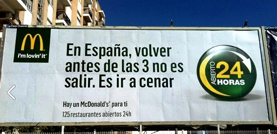 Campaña de los restaurantes 24 horas de McDonalds
